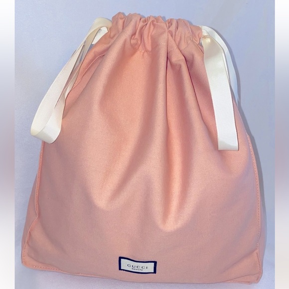 Gucci Beauty NEW LARGE Canvas Drawstring Cosmetic Makeup Toiletry Bag 14x11.5x3 - Picture 2 of 9